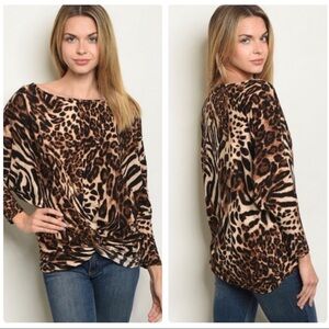 Brown Shades Leopard Print Top